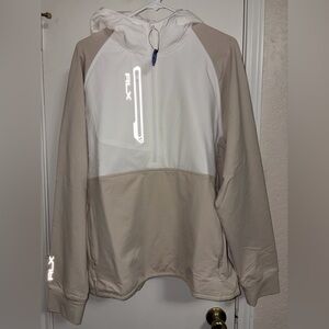 Ralph Lauren RLX White and Beige Hooded Pullover